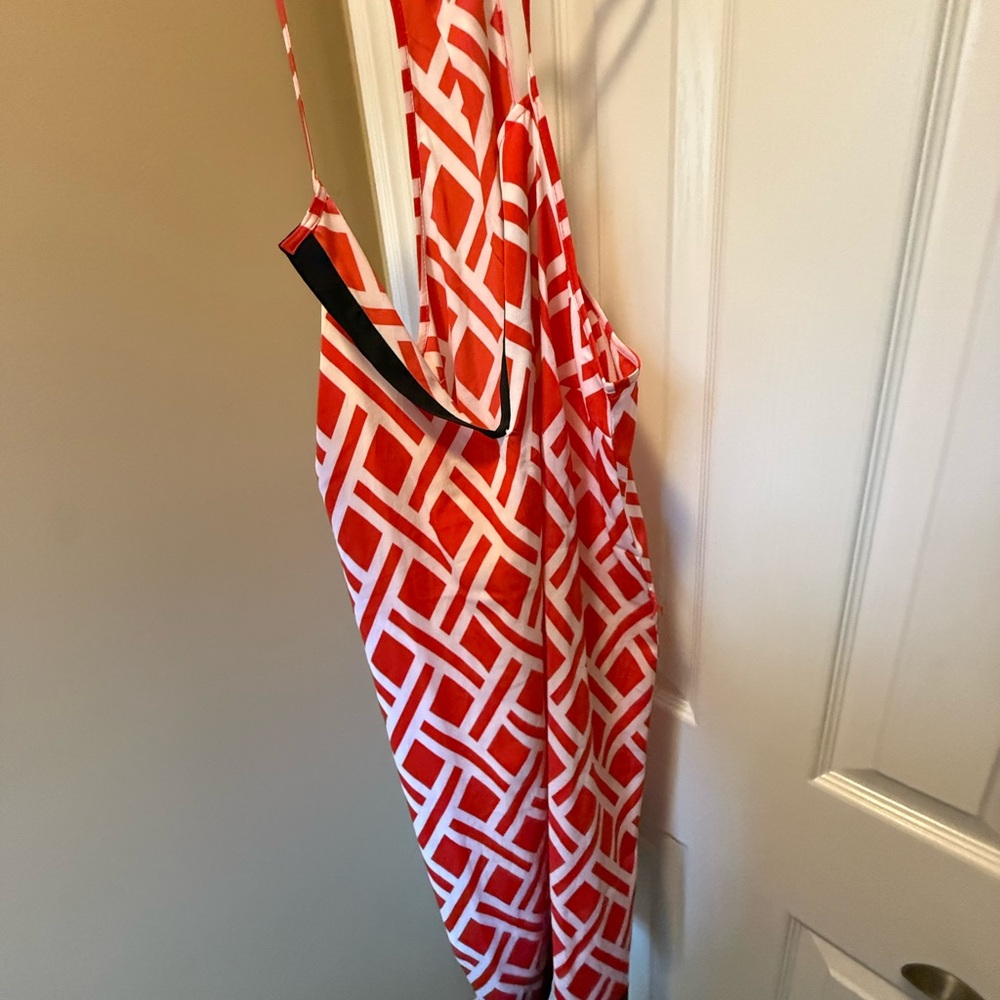 Mudpie Red and White Geometric Print Dress
